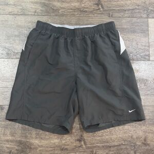 Vintage Y2K Nike Swim Gray Tag Trunks Shorts Spellout Lined - Men's Size Large